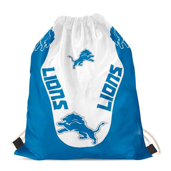 Detroit Lions Drawstring Backpack sack / Gym bag 18" x 14" 001